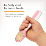 NumNum Pre-Spoon GOOtensils | Baby Spoon Set (Stage 1 + Stage 2) | BPA Free Silicone Self Feeding Toddler Utensils | for Kids Ages 6 Months+, 1-Pack, Two Spoons, Frosty Lilac/Rosebud - Image 4